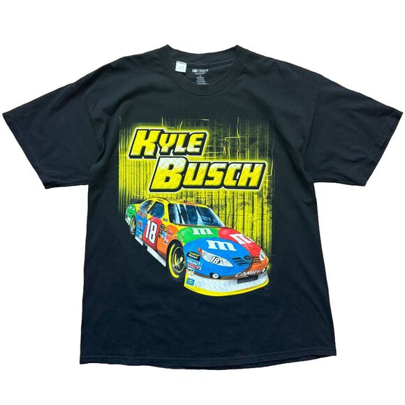 Kyle Busch M&M Nascar Racing Short Sleeve Shirt Black Size XL Number 18 2011 - Picture 1 of 8